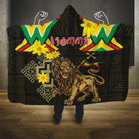 Ethiopia Enkutatash Lion of Judah Hooded Blanket With Folk Pattern