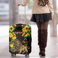 Ethiopia Enkutatash Lion of Judah Luggage Cover With Folk Pattern - Wonder Print Shop