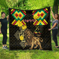 Ethiopia Enkutatash Lion of Judah Quilt With Folk Pattern - Wonder Print Shop