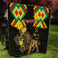 Ethiopia Enkutatash Lion of Judah Quilt With Folk Pattern - Wonder Print Shop