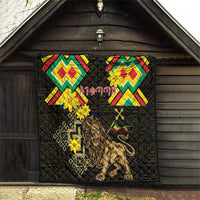 Ethiopia Enkutatash Lion of Judah Quilt With Folk Pattern - Wonder Print Shop
