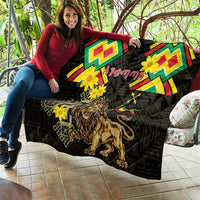 Ethiopia Enkutatash Lion of Judah Quilt With Folk Pattern - Wonder Print Shop