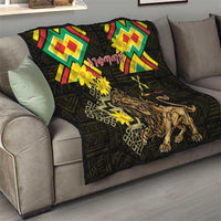 Ethiopia Enkutatash Lion of Judah Quilt With Folk Pattern - Wonder Print Shop