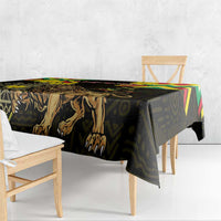 Ethiopia Enkutatash Lion of Judah Tablecloth With Folk Pattern - Wonder Print Shop