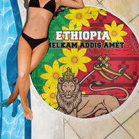 Ethiopia Enkutatash Melkam Addis Amet Beach Blanket With Bidens Macroptera - Wonder Print Shop
