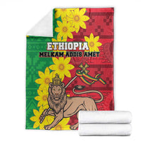 Ethiopia Enkutatash Melkam Addis Amet Blanket With Bidens Macroptera