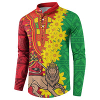 Ethiopia Enkutatash Melkam Addis Amet Button Sweatshirt With Bidens Macroptera - Wonder Print Shop