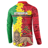 Ethiopia Enkutatash Melkam Addis Amet Button Sweatshirt With Bidens Macroptera - Wonder Print Shop