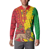 Ethiopia Enkutatash Melkam Addis Amet Button Sweatshirt With Bidens Macroptera - Wonder Print Shop