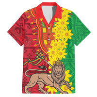 Ethiopia Enkutatash Melkam Addis Amet Family Matching Off The Shoulder Long Sleeve Dress and Hawaiian Shirt With Bidens Macroptera - Wonder Print Shop