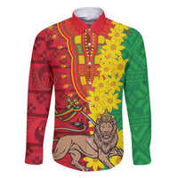 Ethiopia Enkutatash Melkam Addis Amet Family Matching Short Sleeve Bodycon Dress and Hawaiian Shirt With Bidens Macroptera - Wonder Print Shop