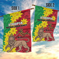 Ethiopia Enkutatash Melkam Addis Amet Garden Flag With Bidens Macroptera - Wonder Print Shop