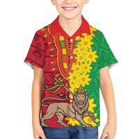 Ethiopia Enkutatash Melkam Addis Amet Kid Hawaiian Shirt With Bidens Macroptera - Wonder Print Shop