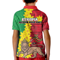 Ethiopia Enkutatash Melkam Addis Amet Kid Polo Shirt With Bidens Macroptera - Wonder Print Shop