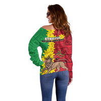 Ethiopia Enkutatash Melkam Addis Amet Off Shoulder Sweater With Bidens Macroptera - Wonder Print Shop