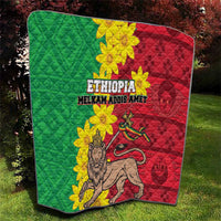 Ethiopia Enkutatash Melkam Addis Amet Quilt With Bidens Macroptera - Wonder Print Shop
