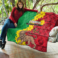 Ethiopia Enkutatash Melkam Addis Amet Quilt With Bidens Macroptera - Wonder Print Shop