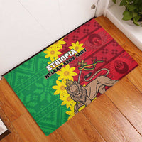 Ethiopia Enkutatash Melkam Addis Amet Rubber Doormat With Bidens Macroptera - Wonder Print Shop