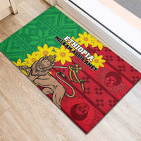 Ethiopia Enkutatash Melkam Addis Amet Rubber Doormat With Bidens Macroptera - Wonder Print Shop