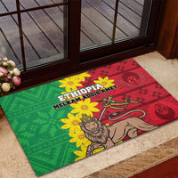 Ethiopia Enkutatash Melkam Addis Amet Rubber Doormat With Bidens Macroptera - Wonder Print Shop