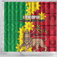 Ethiopia Enkutatash Melkam Addis Amet Shower Curtain With Bidens Macroptera