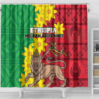 Ethiopia Enkutatash Melkam Addis Amet Shower Curtain With Bidens Macroptera