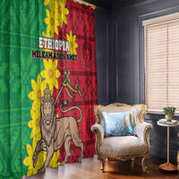 Ethiopia Enkutatash Melkam Addis Amet Window Curtain With Bidens Macroptera - Wonder Print Shop