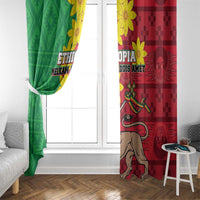 Ethiopia Enkutatash Melkam Addis Amet Window Curtain With Bidens Macroptera - Wonder Print Shop