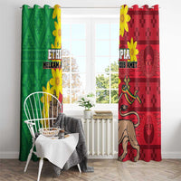 Ethiopia Enkutatash Melkam Addis Amet Window Curtain With Bidens Macroptera - Wonder Print Shop