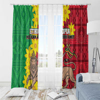 Ethiopia Enkutatash Melkam Addis Amet Window Curtain With Bidens Macroptera - Wonder Print Shop