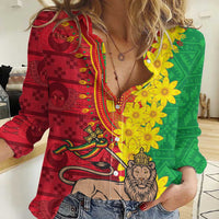Ethiopia Enkutatash Melkam Addis Amet Women Casual Shirt With Bidens Macroptera - Wonder Print Shop