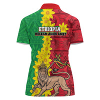 Ethiopia Enkutatash Melkam Addis Amet Women Polo Shirt With Bidens Macroptera - Wonder Print Shop
