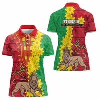 Ethiopia Enkutatash Melkam Addis Amet Women Polo Shirt With Bidens Macroptera - Wonder Print Shop