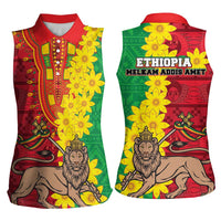 Ethiopia Enkutatash Melkam Addis Amet Women Sleeveless Polo Shirt With Bidens Macroptera - Wonder Print Shop