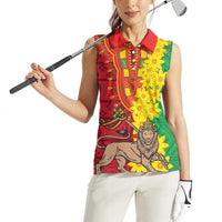 Ethiopia Enkutatash Melkam Addis Amet Women Sleeveless Polo Shirt With Bidens Macroptera - Wonder Print Shop