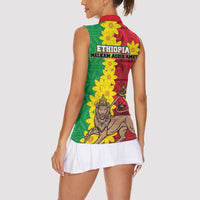Ethiopia Enkutatash Melkam Addis Amet Women Sleeveless Polo Shirt With Bidens Macroptera - Wonder Print Shop