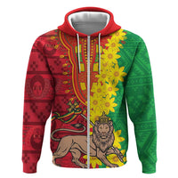 Ethiopia Enkutatash Melkam Addis Amet Zip Hoodie With Bidens Macroptera - Wonder Print Shop