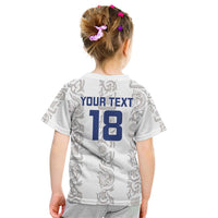 Custom York Minstrel Spirit Kid T Shirt Norse Viking Pattern White Version - Wonder Print Shop