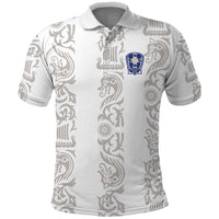 Custom York Minstrel Spirit Polo Shirt Norse Viking Pattern White Version - Wonder Print Shop