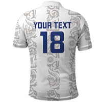 Custom York Minstrel Spirit Polo Shirt Norse Viking Pattern White Version - Wonder Print Shop