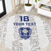 Custom York Minstrel Spirit Round Carpet Norse Viking Pattern White Version - Wonder Print Shop