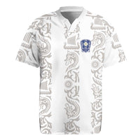 Custom York Minstrel Spirit Rugby Jersey Norse Viking Pattern White Version - Wonder Print Shop