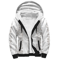 Custom York Minstrel Spirit Sherpa Hoodie Norse Viking Pattern White Version - Wonder Print Shop