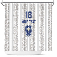 Custom York Minstrel Spirit Shower Curtain Norse Viking Pattern White Version - Wonder Print Shop