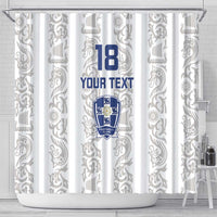 Custom York Minstrel Spirit Shower Curtain Norse Viking Pattern White Version - Wonder Print Shop