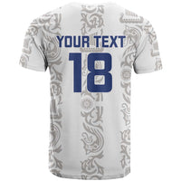 Custom York Minstrel Spirit T Shirt Norse Viking Pattern White Version - Wonder Print Shop