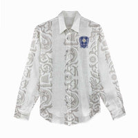 Custom York Minstrel Spirit Women Casual Shirt Norse Viking Pattern White Version - Wonder Print Shop