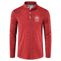 Custom York Minstrel Spirit Button Sweatshirt Norse Viking Pattern Red Version - Wonder Print Shop