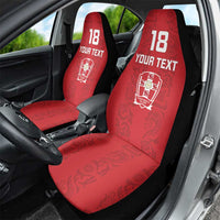 Custom York Minstrel Spirit Car Seat Cover Norse Viking Pattern Red Version - Wonder Print Shop