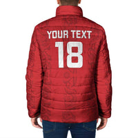 Custom York Minstrel Spirit Padded Jacket Norse Viking Pattern Red Version - Wonder Print Shop